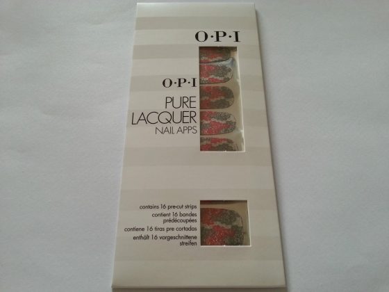 OPI PURE LACQUER NAIL APPS - 16 PRE-CUT STRIPS - AP114 PINK-SILVER LACE